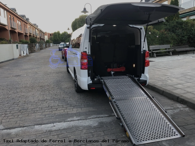 Taxi accesible de Bercianos del Páramo a Ferrol